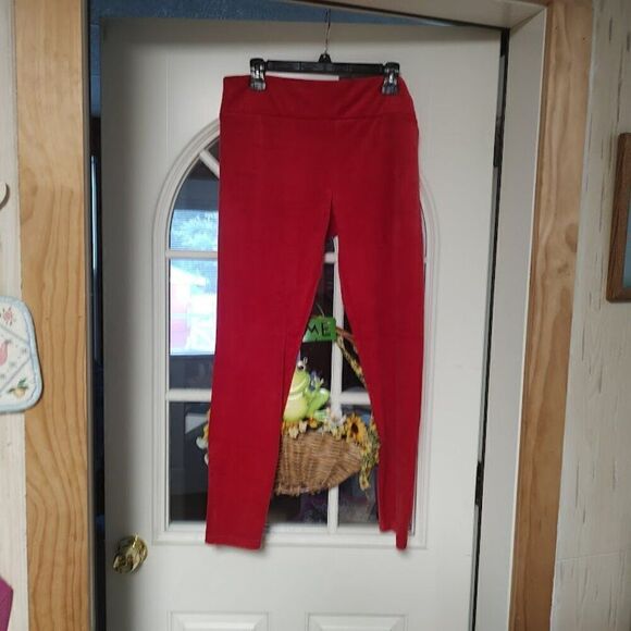 New No Boundaries Red High Waist Velour Super Plush Leggings Size Junior XXXL 21 - Picture 1 of 2